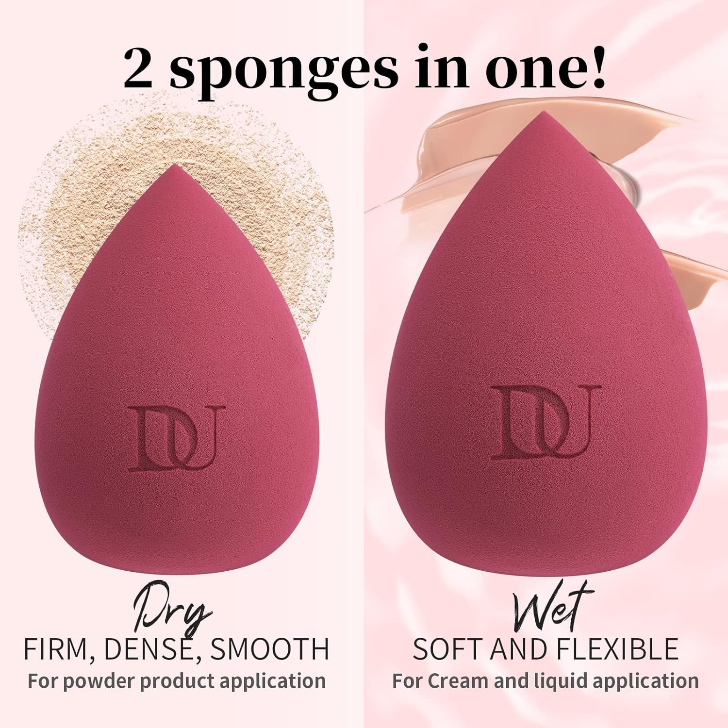 Makeup Blender Sponge for Blending Liquid Foundations, Powders and Creams. Flawless, Professional Streak Free Application Blend, Vegan, Cruelty Free