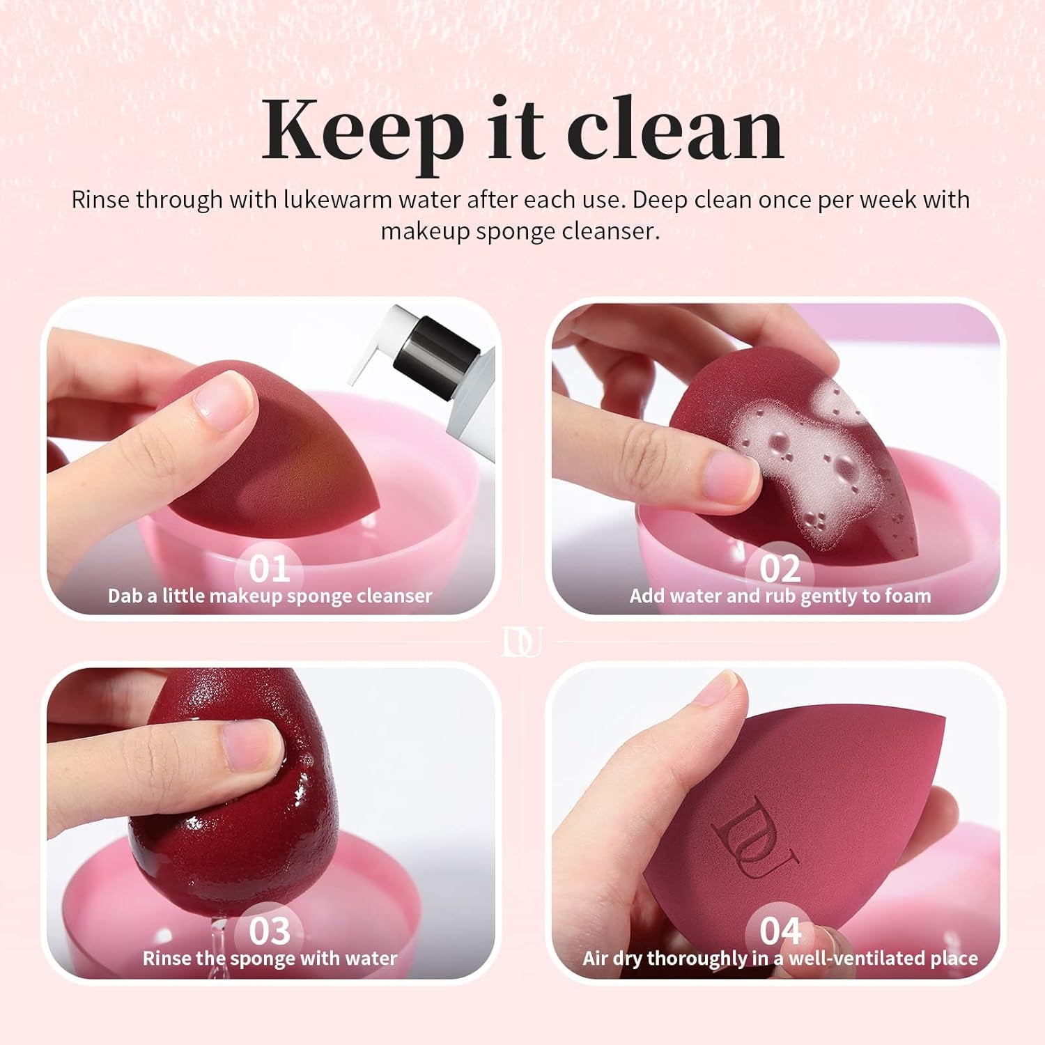 Makeup Blender Sponge for Blending Liquid Foundations, Powders and Creams. Flawless, Professional Streak Free Application Blend, Vegan, Cruelty Free