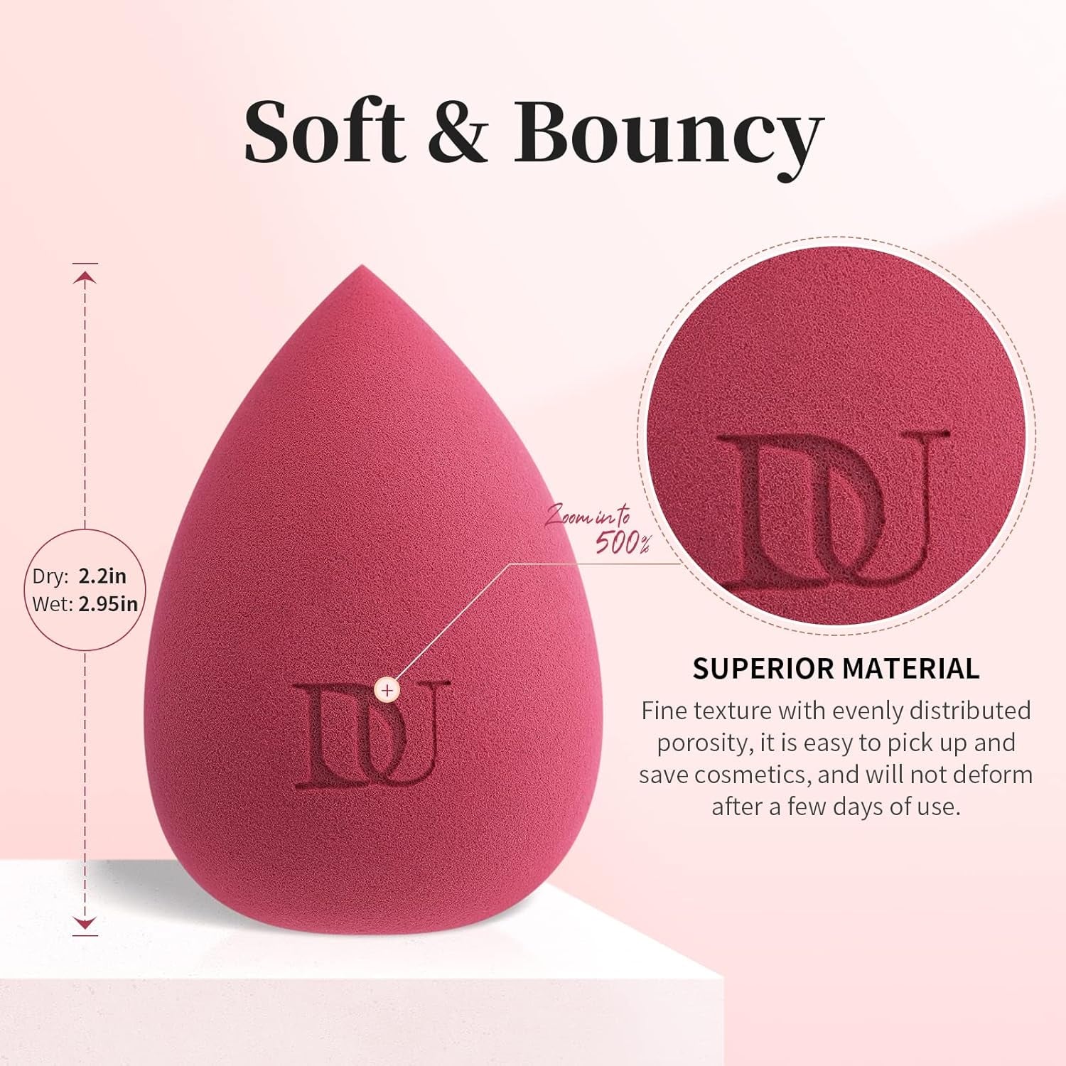 Makeup Blender Sponge for Blending Liquid Foundations, Powders and Creams. Flawless, Professional Streak Free Application Blend, Vegan, Cruelty Free