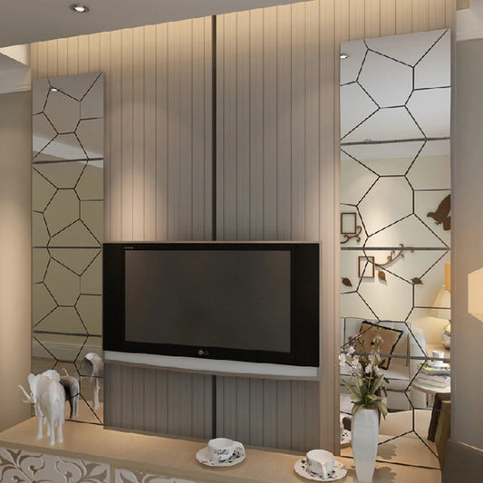 Mirror Wall Stickers 3D Acrylic Geometric Patterns Graphic Wall Stickers Background Wall Decor Home Wall Stickers Decoration