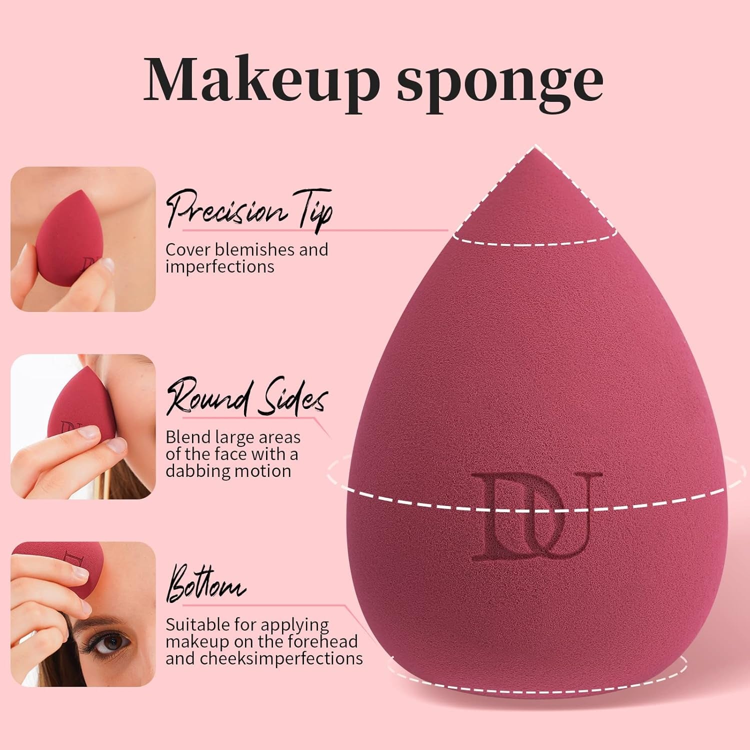 Makeup Blender Sponge for Blending Liquid Foundations, Powders and Creams. Flawless, Professional Streak Free Application Blend, Vegan, Cruelty Free
