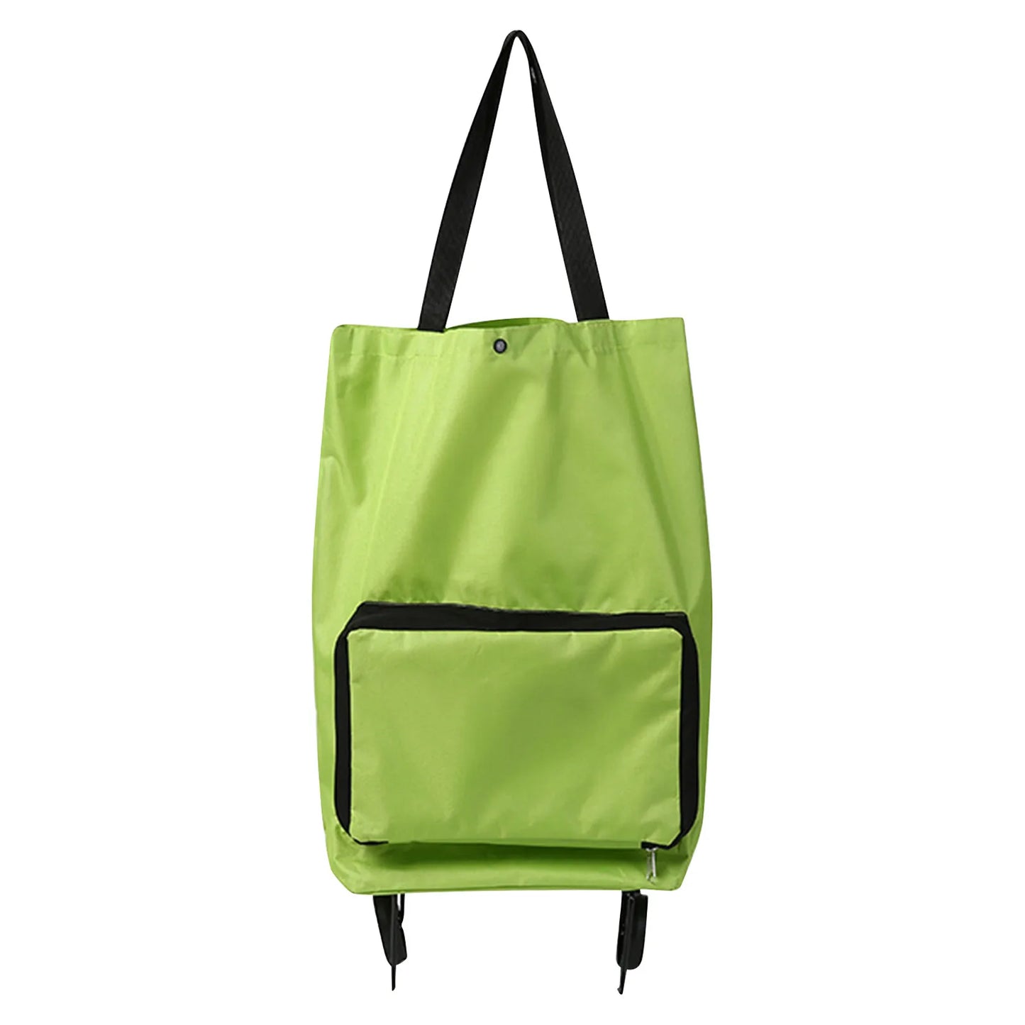 2-In-1 Foldable Shopping Cart Bag-Convertible Wheeled Trolley to Shoulder Bag Waterproof Oxford with Stand for Grocery/Market