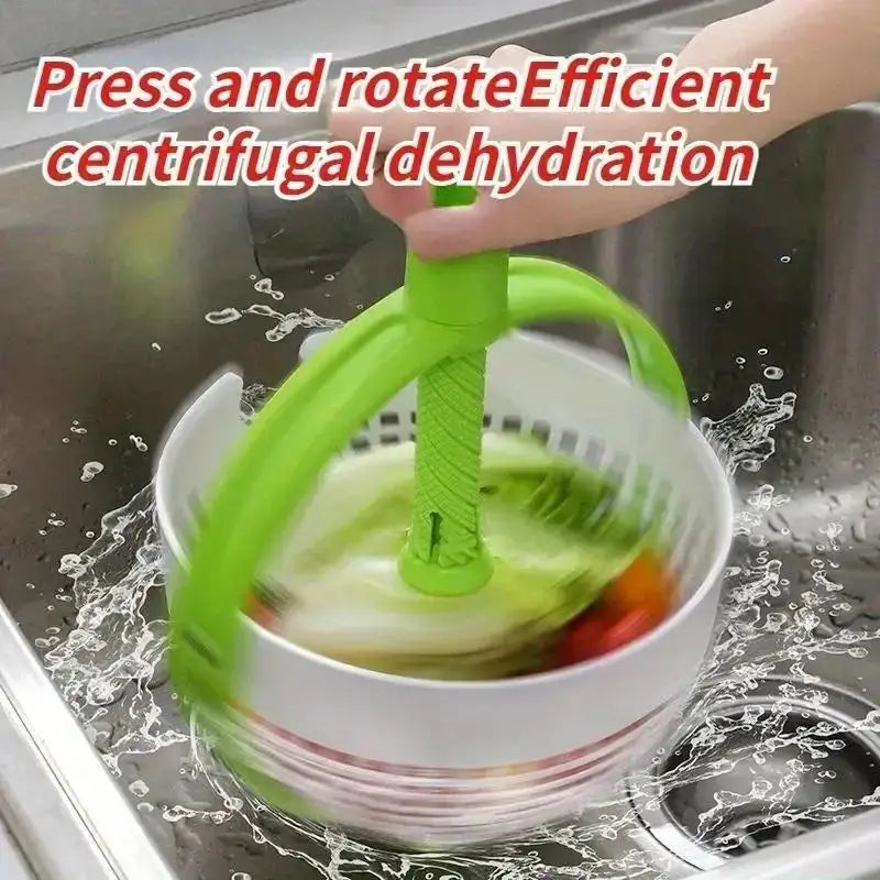 Rotating Drainage Basket Vegetable and Fruit Cleaning Basket Dehydration and Water Throwing Household Rotating Drainage Basket